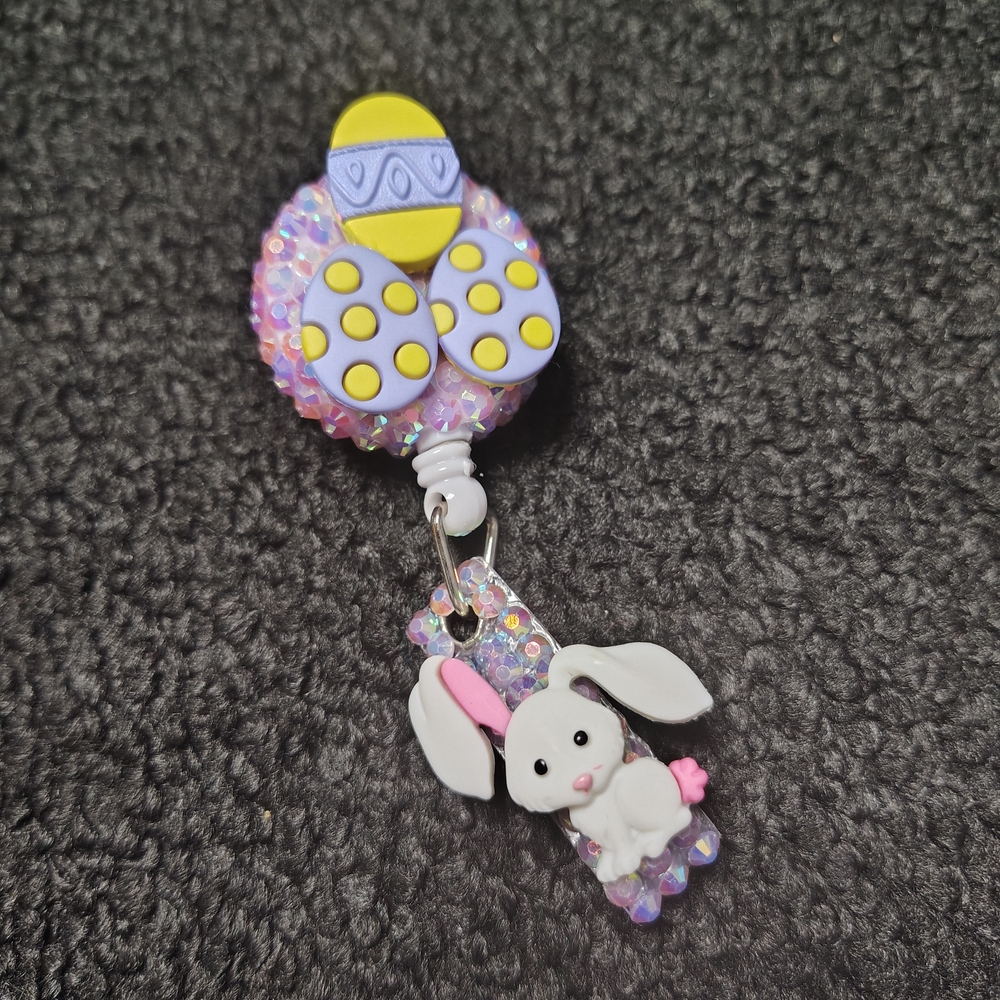 Easter Bunny Retractable Badge Reel Work Id Holder Nurse Badge Reel